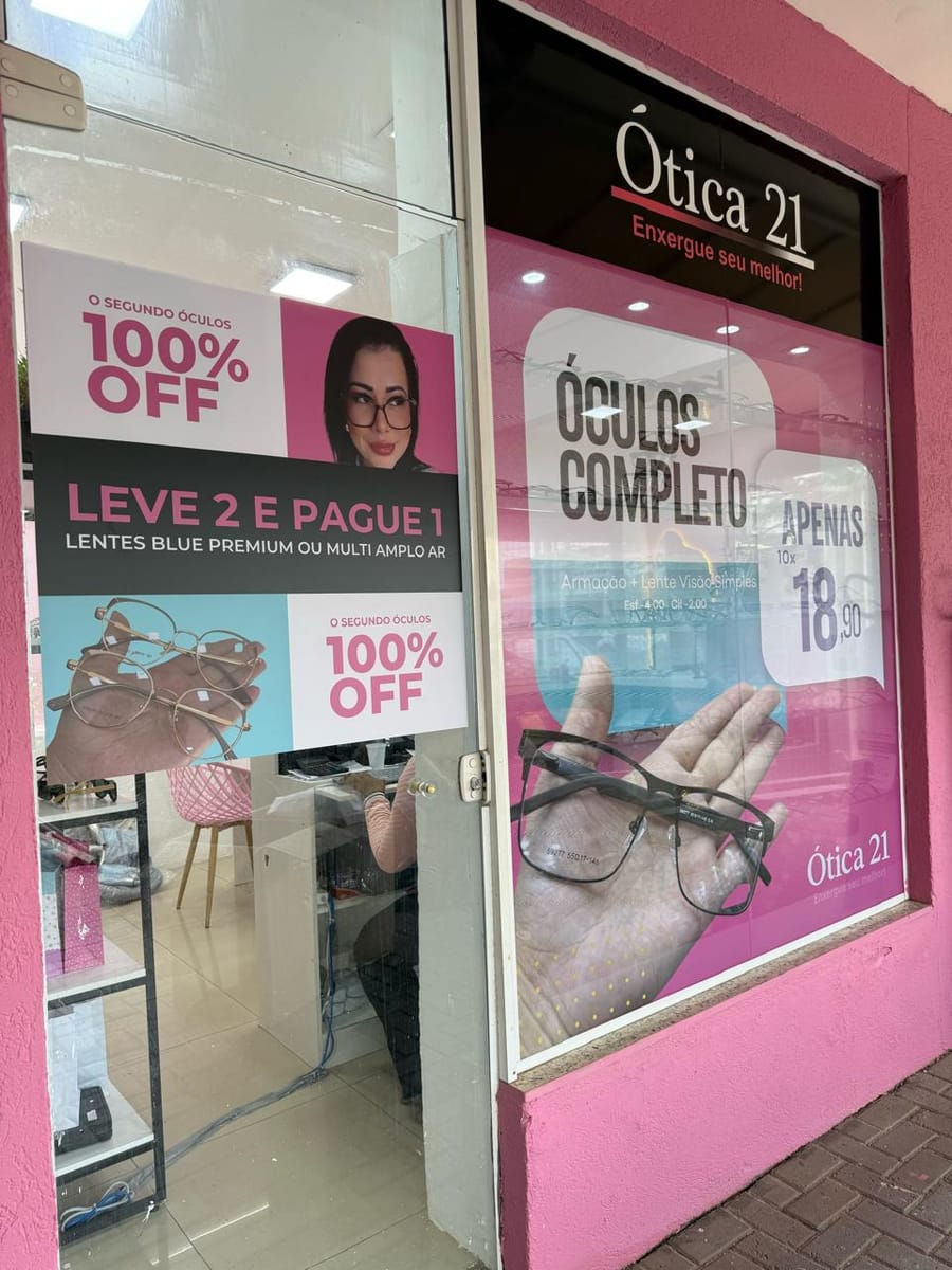 Vitrine da Ótica 21